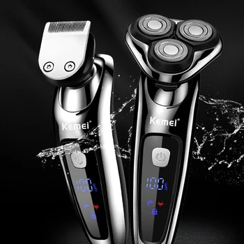 

Rechargeable Floating Triple Electric Shaver for Men Blade Men Shaving Machine Waterproof Replacement Head Electric Razor