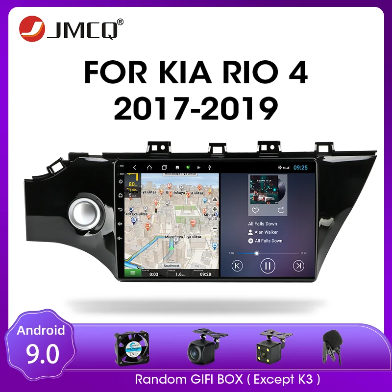 

JMCQ Android 9.0 Car Radio For KIA RIO 4 2016 2017 2018 2019 Multimidia Video Player 2 din RDS DSP GPS Navigaion Split Screen