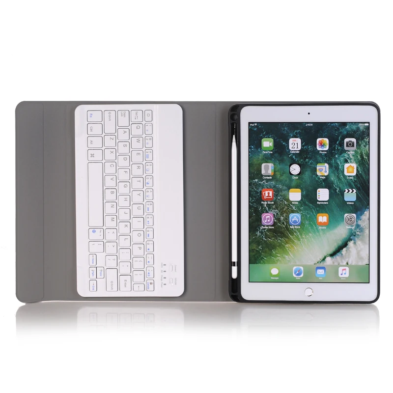 Кожаный чехол с Bluetooth клавиатурой для iPad 2018/2017 9 7 дюйма Pro Air 2 Русская Иврит