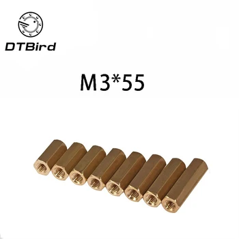 

Hex nut / screw M3 x 55 Hex head Brass Threaded Pillar Female PCB Stand Off Spacer 200 pieces DT2