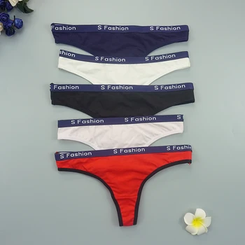 

5pcs/lots Thong Underwear Pack of Panties Women Sexy Tanga Cotton Panty Sports Low Waist Shorts Breathable T-Back for Ladies