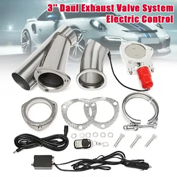 

Dual 3'' 76mm Electric Exhaust Muffler Valve Catback Down Pipe Systems Kit Remote Intelligent E-Cutout Dump Valve Switch Control