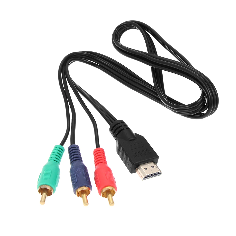 Совершенно новый 1 м HDMI в 3 RCA кабель AV Аудио Видео адаптер для преобразования HD TV DVD