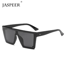 JASPEER мужские очки с плоским верхом мужские брендовые Черные Квадратные Оттенки UV400 градиентные солнцезащитные очки для мужчин крутые цельные дизайнерские