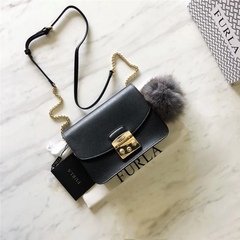 Оригинальные женские сумки FURLA, высококачественные женские кожаные сумки среднего размера, черный цвет, размер 21 см* 9 см* 15 см