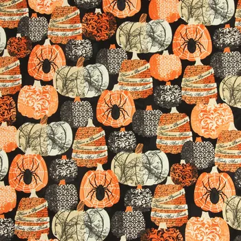 

110cm Wide Plain Cotton Fabric with Halloween Printed Handmade Fabrics for Sewing DIY Decoration Garment Dress Cloth 100% cotton