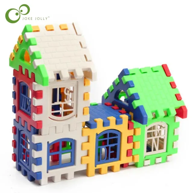 24pcs Building Blocks Kid House Building Blocks Construction Developmental Toy Set 3D Bricks Toy Construction Bricks GYH 1