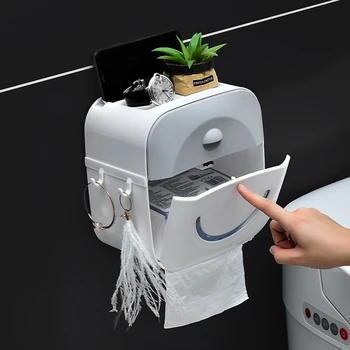 

Toilet Roll Holder Waterproof Paper Towel Holder Wall Mounted Roll Paper Stand Case Tube Storage Box Bathroom Accessories