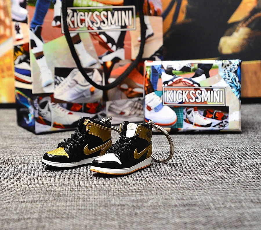Персональный DIY Jordan Generation AIR JORDAN 1 chicago 3D кроссовок фигурный брелок сумка Подвеска парный брелок - Цвет: a pair w metal ring