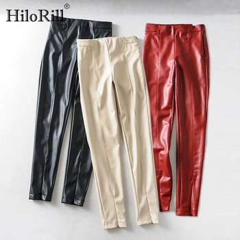 

Women Skinny Faux Leather Leggings Sexy Elastic Stretch PU Leather Pants High Waisted Trouser Pantalons Jeggings