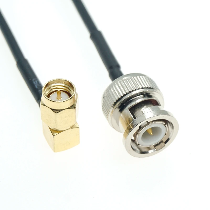 Коннектор BNC папа SMA с прямоугольным адаптером Rf Pigtail коаксиальный Соединительный