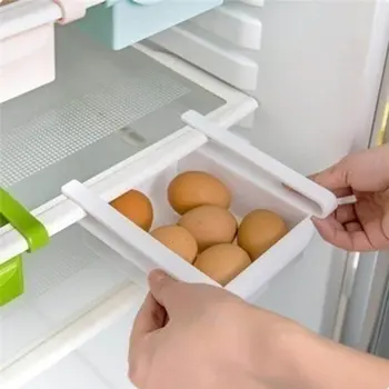 

Kitchen Hanging Refrigerator Partition Drawer Type Save Space Shelf Slide Arrangement Plastic Storage Rack