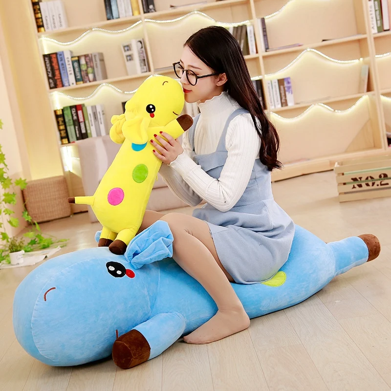 40-130cm lying giraffe fawn doll girl sleeping special pillow plush toy bed clip leg side sleeping pillow birthday valentine gif