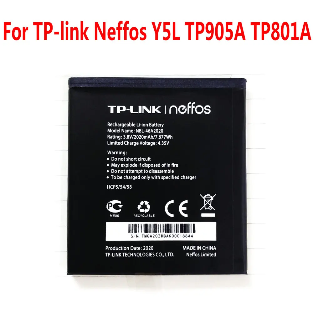 

Новый оригинальный аккумулятор 2020 мАч для планшетов TP-link Neffos Y5L TP905A TP801A