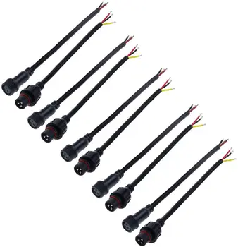 

5 Pairs 3 Pin 3 Core Waterproof IP65 Male Female Plug LED Connector with 20cm 18AWG 3X 0.75mm² Cable for 5V 12V WS2812B WS2812