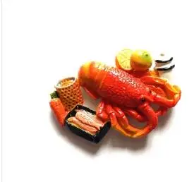 Морепродукты Омары Краб устрицы 3D магниты на холодильник высокого качества креативные смолы холодильник для домашнего интерьера магнитная наклейка - Цвет: Бургундия