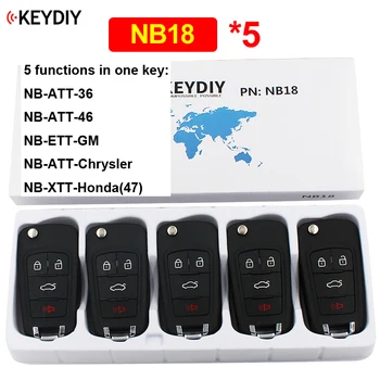

5Pcs/Lot NB18 Multi-functional 3+1/4 Button Remote Key for KD900 KD900+ URG200 KD-X2 NB-Series (All Functions Chips in One Key)