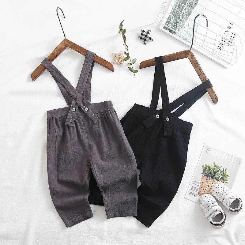 Korean-style Childrenswear Summer Suspender Pants Babies' Trousers 0-3-Year-Old Infant Anti-mosquito Suspender Pants Men An