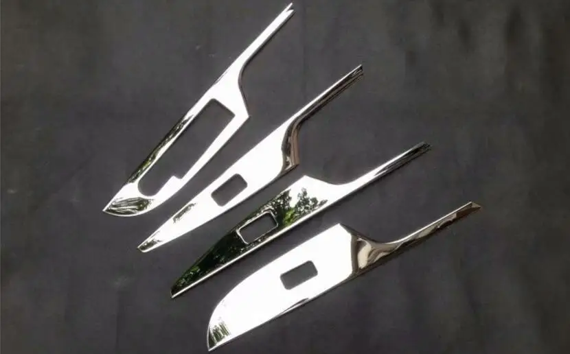 Stainless steel Для Suzuki S-Cross SX4 автомобильный Стайлинг Дверь внутреннее окно стеклянная панель подлокотник лифт для кнопки переключателя рамка крышка 4 шт - Название цвета: Stainless steel