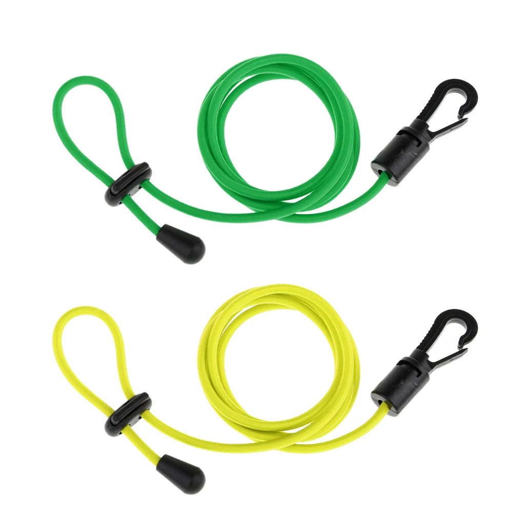Fluorescent Yellow 2 шт. эластичное безопасное весло для байдарки, каное поводок для удочки-разные цвета для всех типов весел и Удочек - Цвет: Fluorescent Yellow
