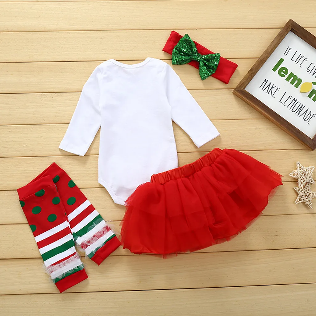 Рождественская одежда для маленьких девочек; одежда с буквенным принтом и круглым вырезом для новорожденных девочек; однотонная одежда с бантом для новорожденных девочек; одежда для новорожденных