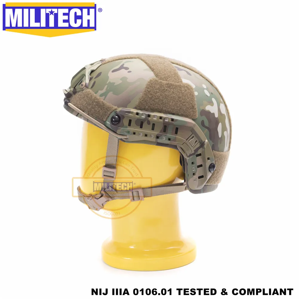 MILITECH MC Deluxe NIJ IIIA быстро пуля защитный шлем и комплект козырька Дело MultiCam камуфляж баллистический шлем-пуля защитный шлем маска