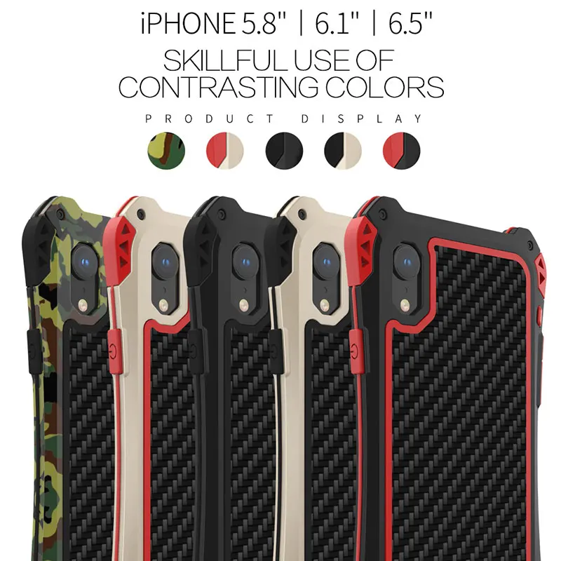 Противоударный чехол для iPhone XS Max противоударный алюминиевый металлический
