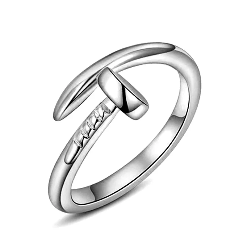 Anillo Chapado en plata para mujer, joyas coreanas con forma de uña, joyería de Color dorado y plateado, Aneis Bague Anelli