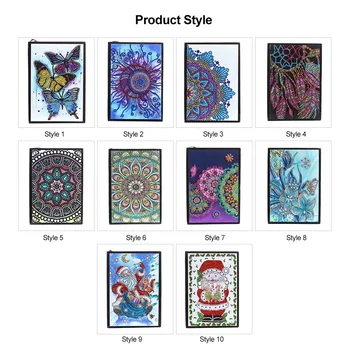 

50 Pages Diamond Painting Notebook DIY Mandala Special Shaped Diamond Embroidery Cross Stitch A5 Notebook Diary Book