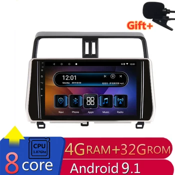

10" 4G RAM 2.5D IPS 8 Core Android 9.1 Car DVD Multimedia Player GPS For Toyota Prado 150 2018 radio stereo navigation