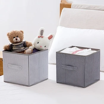 

Folding Storage Box Non-woven Simple Kitchen Home Wardrobe Storage Box Multi-purpose Clothes Toy Book Debris Organizer