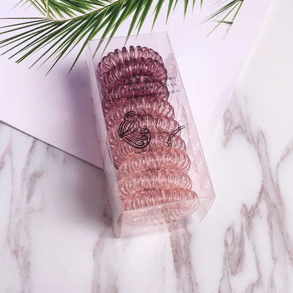 coffee 9pcs Новое Поступление Женское кольцо для волос с коробкой резинка для волос женский бант аксессуары для волос карамельный цвет резинка - Цвет: coffee 9pcs