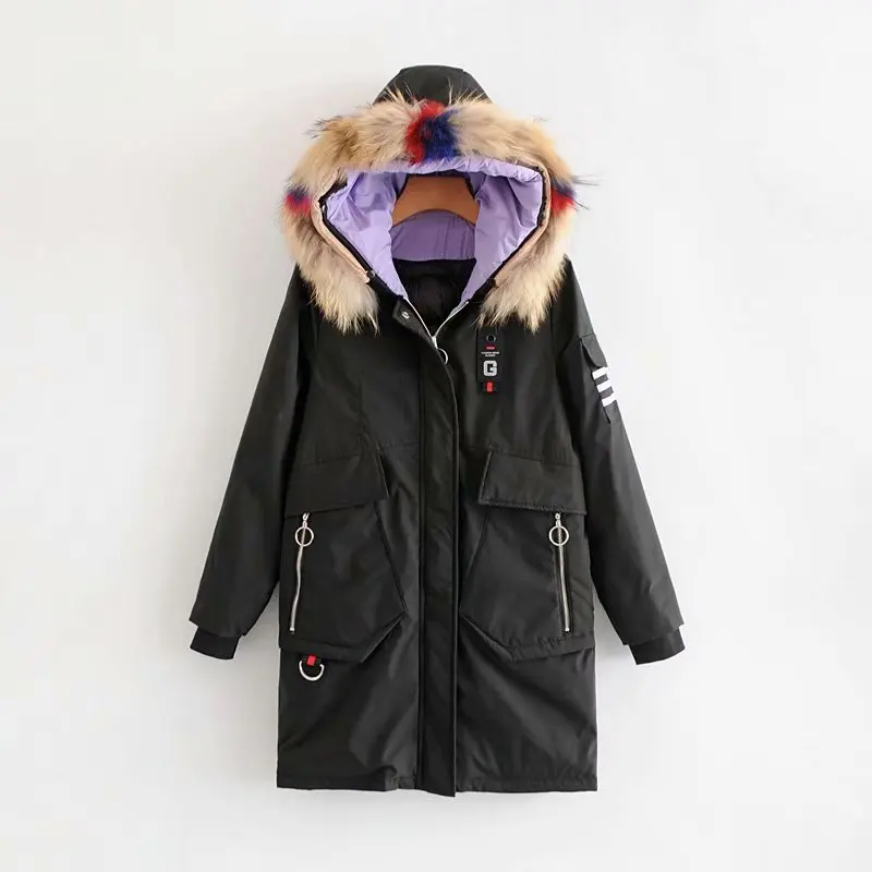 

2018 Winter New Style Korean-style WOMEN'S Wear Loose Casual Mid-length Hooded Long Sleeve down Jacket Cotton-padded Clothes Wom