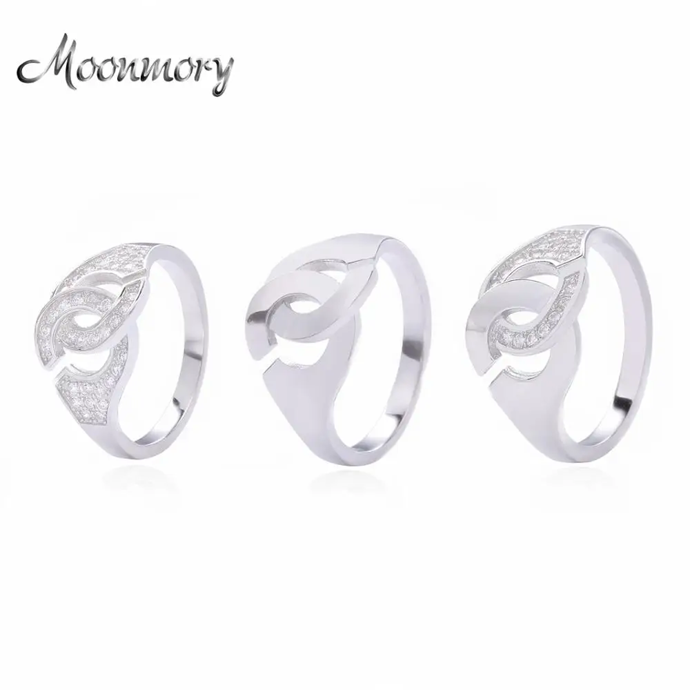 Moonmory 925 пробы серебряные наручники кольцо для Для женщин и мужчин Французский