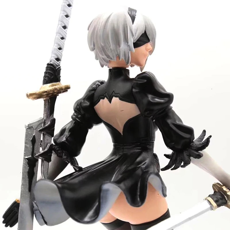 NieR Automata 25 см 2B боевой робот ПВХ Figma подвижные фигурки модель мультфильм фильм Подарок Коллекционные игрушки для детей куклы