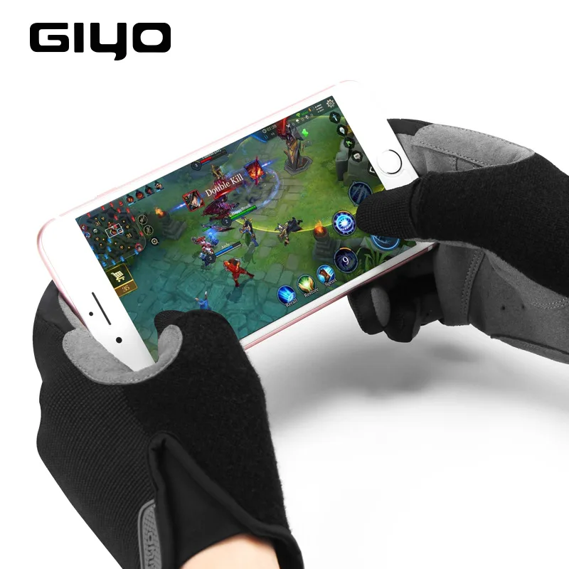 Зимние велосипедные перчатки GIYO с закрытыми пальцами ветрозащитные теплые