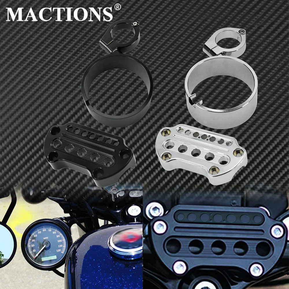 

Motorcycle Speedometer Bracket Housing Side Mount Relocation Cover W/ Handlebar Top Clamps For Harley Sportster 883 XL 1995-Up