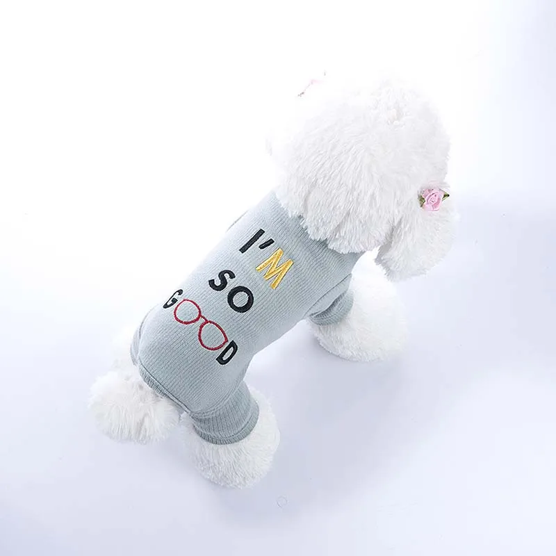 Pet комбинезон для собак для щенка модная Милая Собака Футболка Веселая хлопковая одежда для маленьких средних собак кошки Чихуахуа костюм