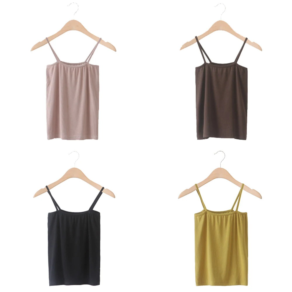 Новая летняя эластичная трикотажная жилетка на бретельках, Корейская летняя майка с бретелями, сексуальная Женская Повседневная однотонная майка без рукавов для девочек, один размер