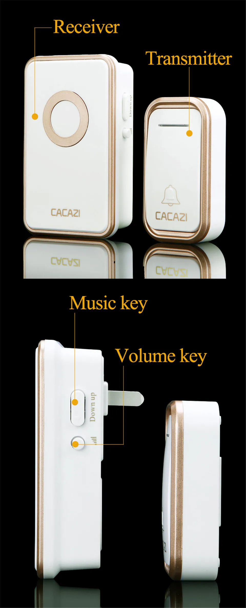 Shop Generic Cacazi art Wireless Doorbell Waterproof 300m Remote Us Eu