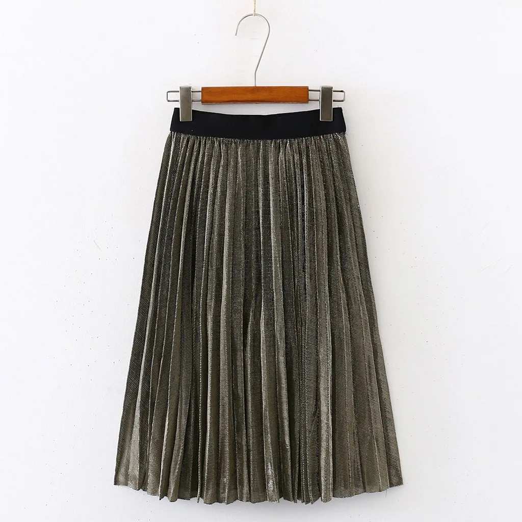 Свободные Юбки Женская мода женская Свободная Высококачественная длинная юбка для взрослых плиссированная юбка Faldas Largas Mujer#3s