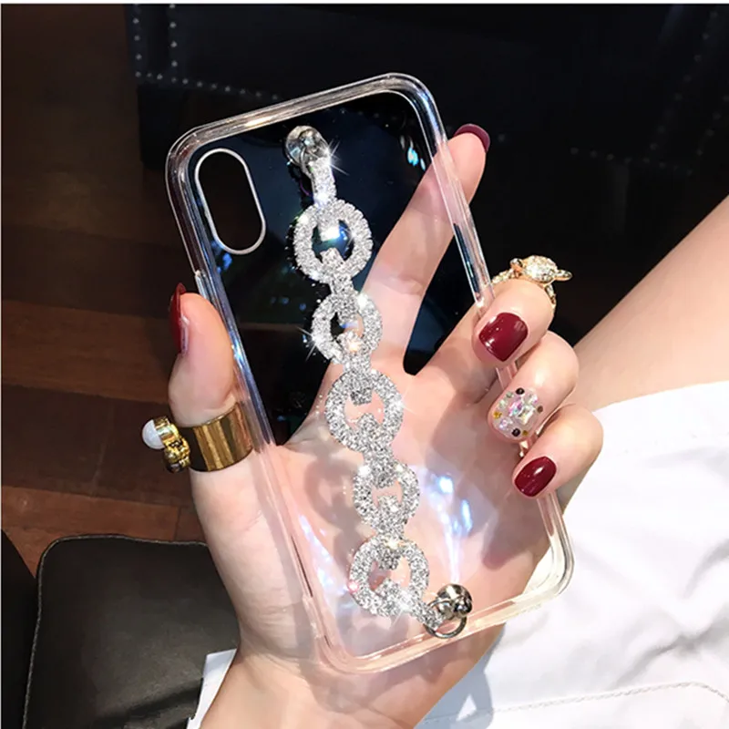 Женский браслет со стразами блестящий чехол для телефона iPhone 12 11 Pro MAX XS Max XR X 7 8 Plus 6