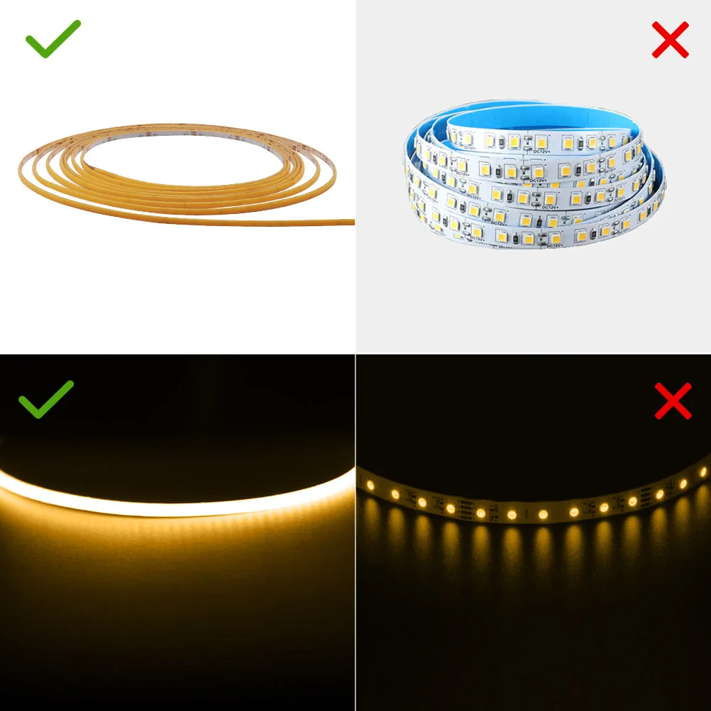 High Density COB 4MM DC3V Battery LED Strip Lights