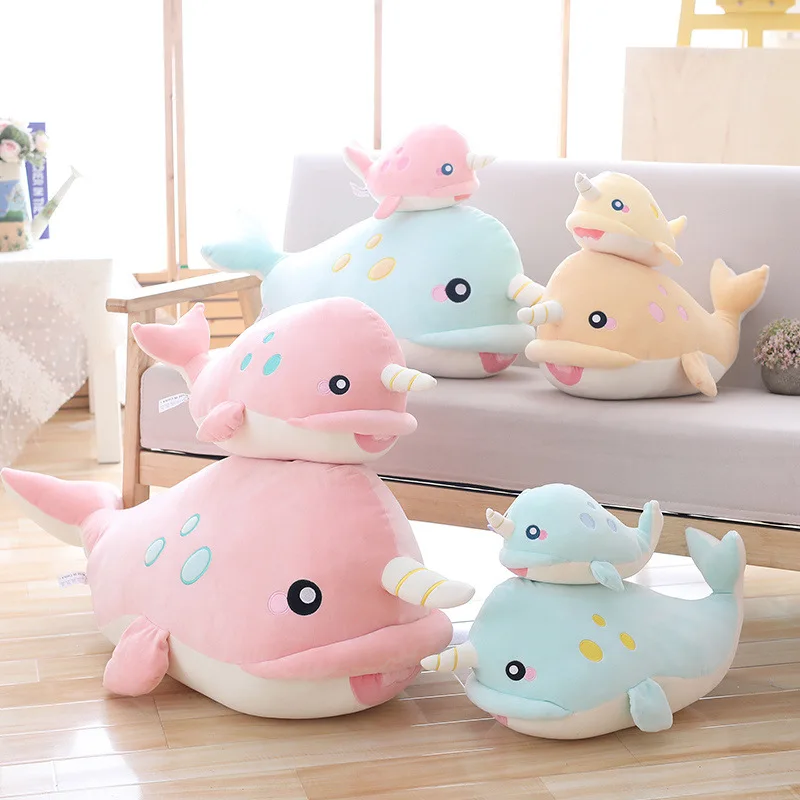 

Software down Cotton Mythical Creatures Fish Plush Toys Oceans Animal Throw Pillow Mythical Creatures Unicorn Whale Doll Gift