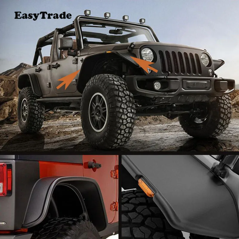 

For Jeep Wrangler JK 2008-2017 Wide Style Protector For Fender Mud Flaps Mudguards Splash Guards
