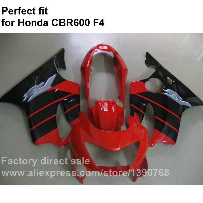 Высокое качество ABS Обтекатели для Honda CBR 600 F4 1999 2000 красный черный обтекатель комплект CBR600 F4 99 00 FX32