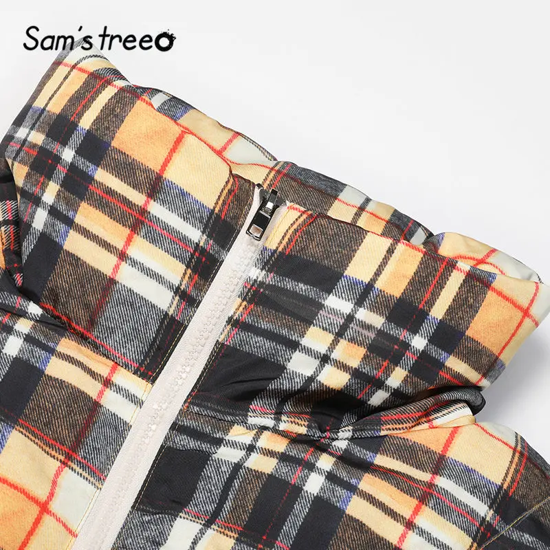 SAM'S дерево черный прямые однотонные толстовки тепло пуховик Для женщин двух до восьми лет зимние клетчатые молния Oversived женские офисные Повседневная Верхняя одежда