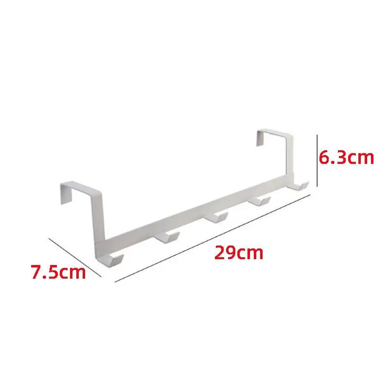 5 Hooks Over-The-Door Hook Holder Metal Hanging Rack perforated-free hanger for Clothes Towels Shoes Hats Caps multi purpose hooks metal hook