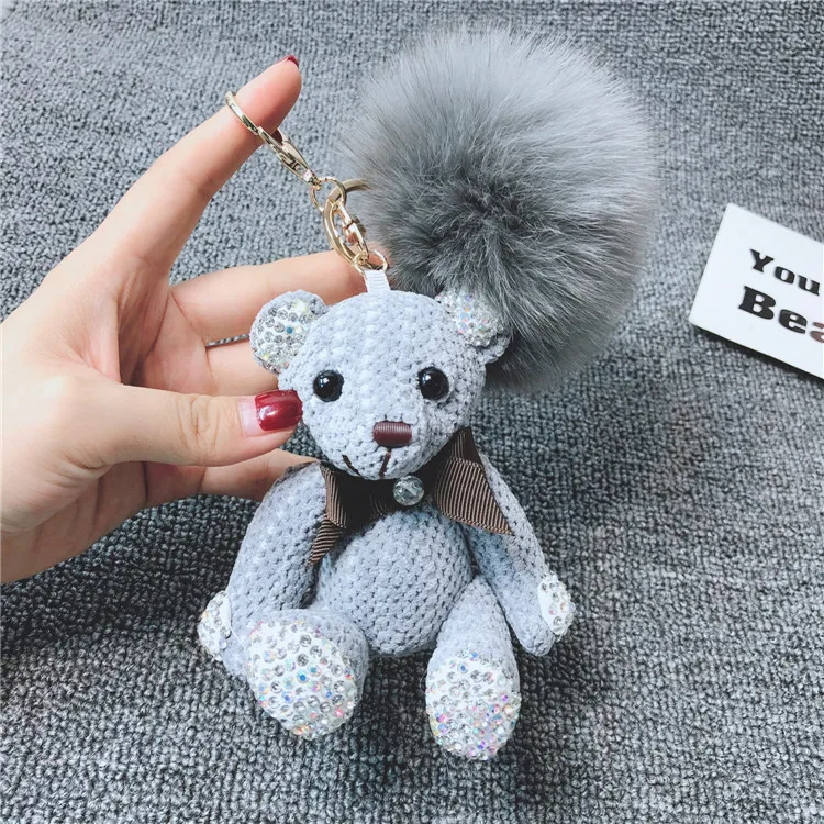 Hairball медведь куклы брелоки с орнаментами автомобильные аксессуары Подвеска для девочки Украшение мультфильм пара женщин сумка брелок