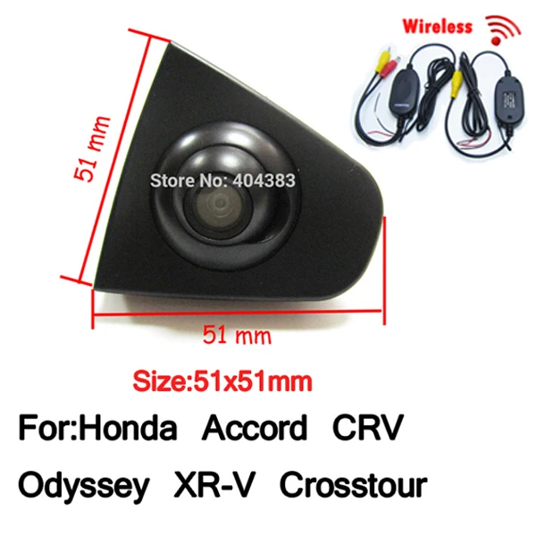 Беспроводная CCD HD камера с логотипом спереди для Honda Odyssey accord Civic CRV XR-V Spirior Crosstour Fit City - Название цвета: Белый